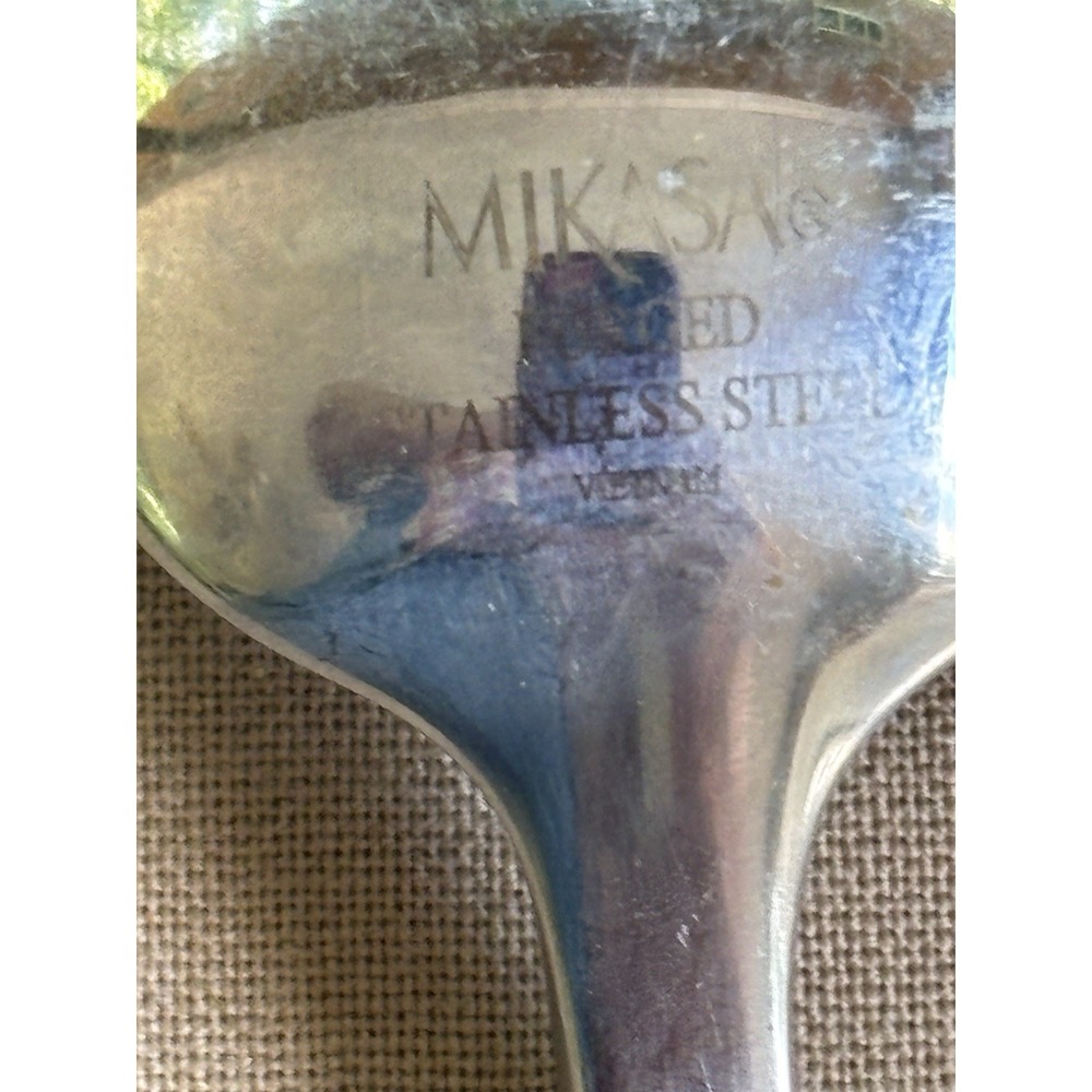 Mikasa Serving Spoons Set Of 2 Stainless Steel 7 3/4" Glossy Finish - Picture 3 of 4